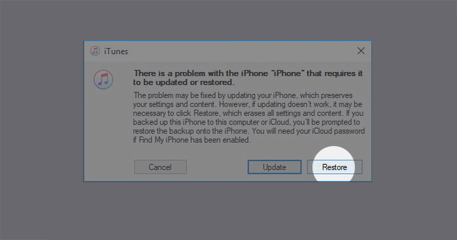 restore iPhone with recovery mode