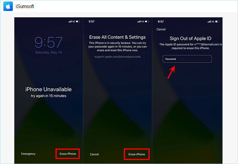 erase iphone to fix iphone locked after update