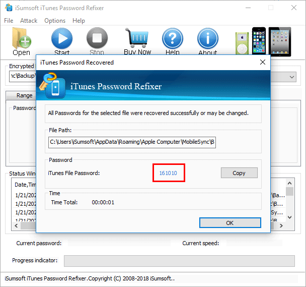 password recovered