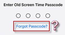 No Option for Forgot Screen Time Passcode