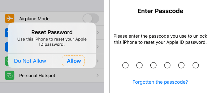 Tap Allow on your device