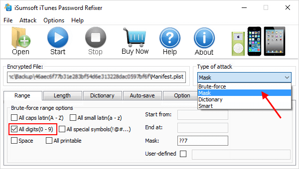 select Brute-force attack