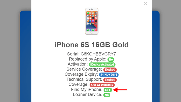 Find My iPhone is OFF