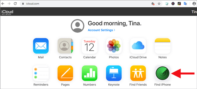 click Find iPhone