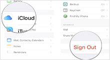 sign out iCloud without password