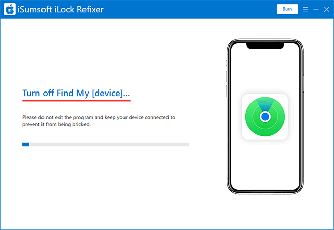 click Start to turn off FMI