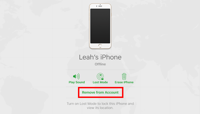 click Remove from Account