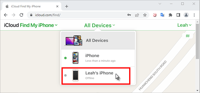 select your iPhone