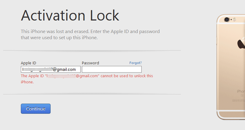 The Apple ID cannot be used to unlock this iPhone