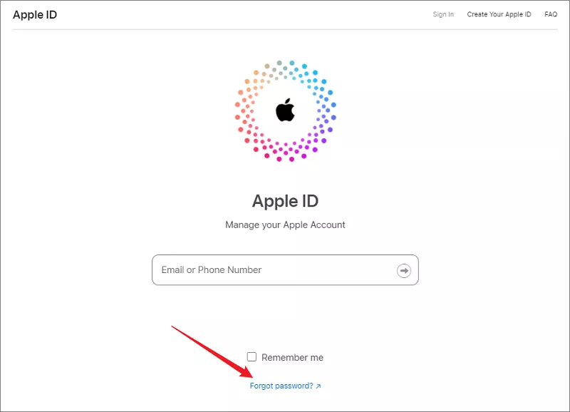 Click Forgot Password