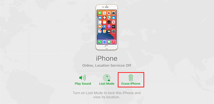click Erase iPhone