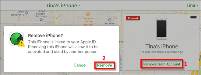 click Remove from Account