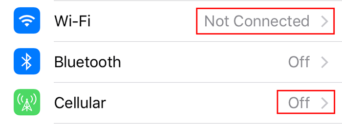 diconnect network on iPhone