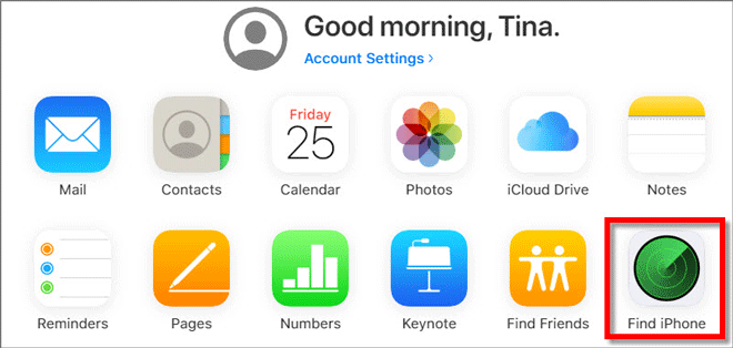 click Find iPhone