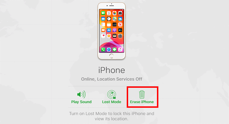 click Erase iPhone