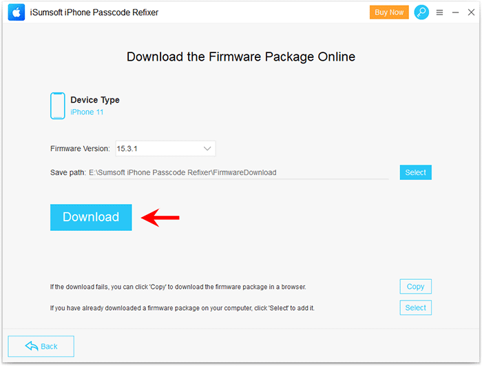 click Download to download firmware