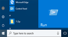 add run command to start menu