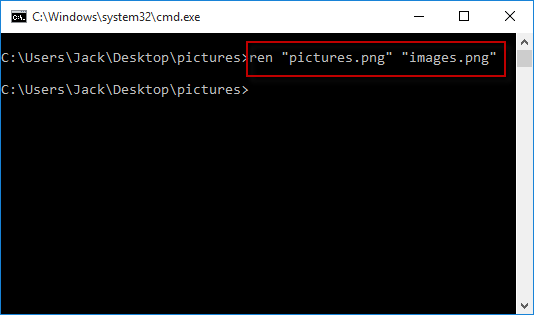 cómo cambiar el nombre de prácticamente cualquier archivo en el símbolo del sistema de Windows