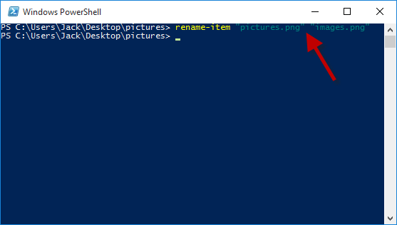 Rename file with powershell