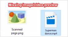 show thumbnails for files