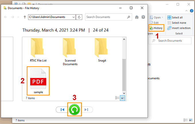 select file history