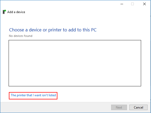 Microsoft print to PDF isn't listed