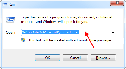 Open Sticky Notes folder