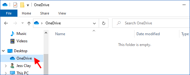 click OneDrive folder