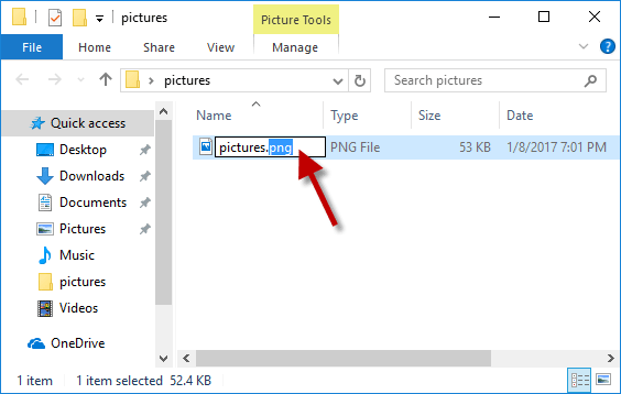 come modificare l'estensione della cartella zip in Windows 7