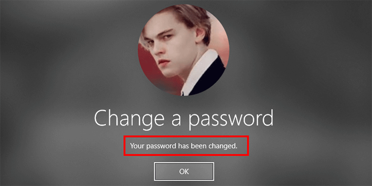 password has been changed