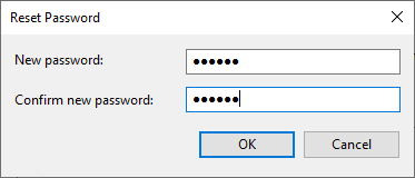 type new password in the dialog