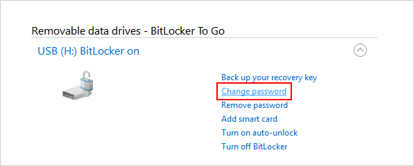 Change BitLocker password