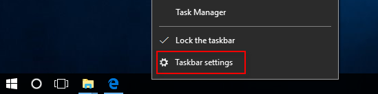 Open Taskbar settings