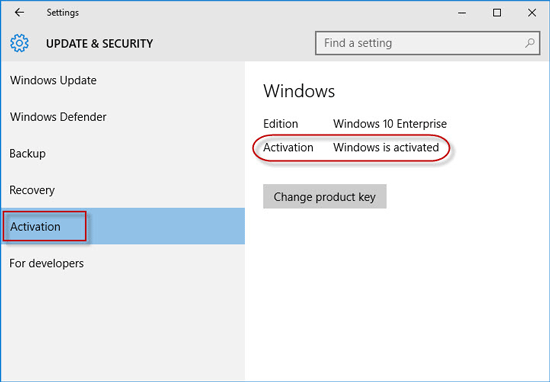 Check if Windows 10 is activated