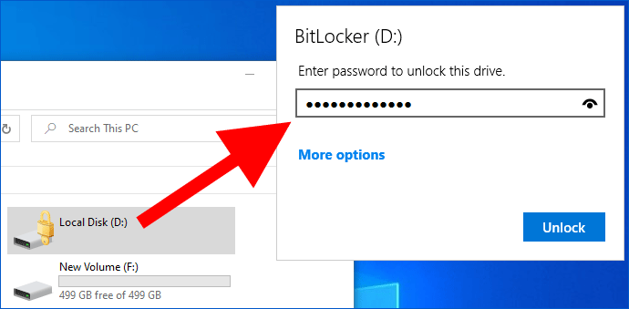 unlock bitlocker encrypted drive