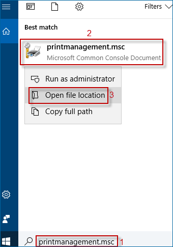 select open file location