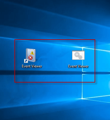 create event viewer shortcut on Windows 10 desktop