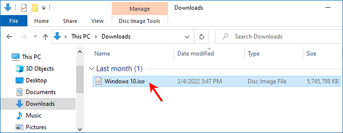 mount Windows ISO image