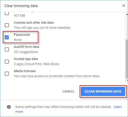 click clear browsing data