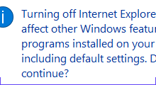 disable internet explorer in Windows 10