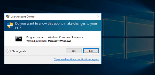User Account Control in Windows 10