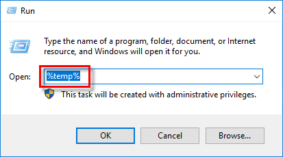open temp folder