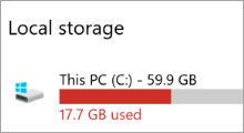 enable storage sense to free up space