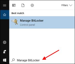 Open Manage BitLocker