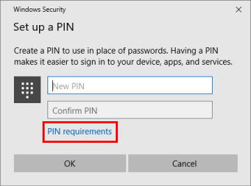 Use PIN requirements feature