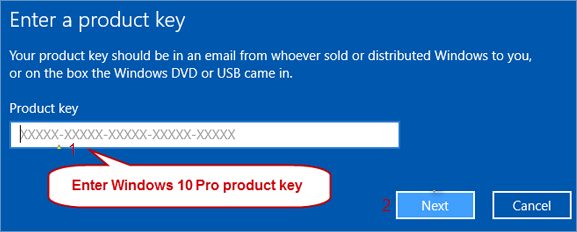 enter windows 10 pro product key