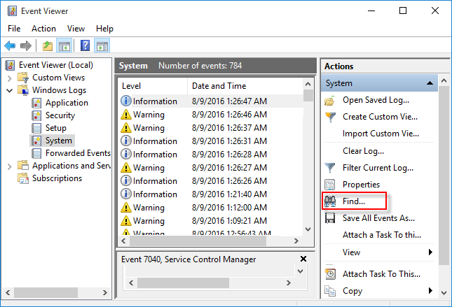 Find the Event Viewer Logs for Memory Diagnostic in Windows 10