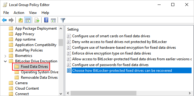 save bitlocker recovery key to adds