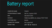 generate laptop battery test report in Windows 10