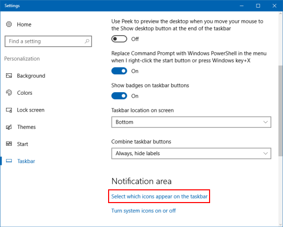Show Windows Defender icon on taskbar notification area